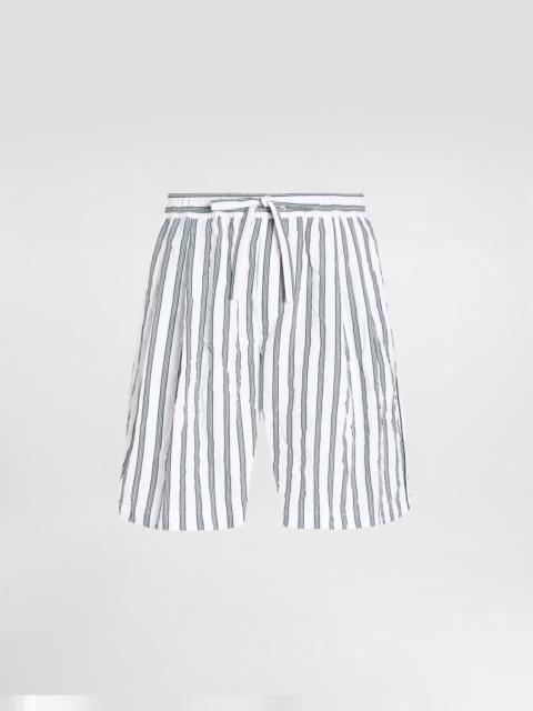 Crinkled striped poplin jogging boxers