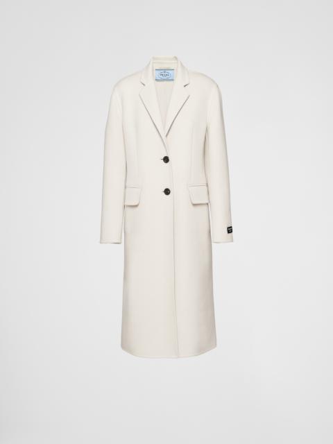 Single-breasted cashgora coat