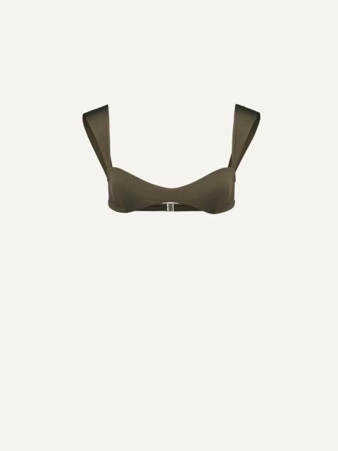 Retro bustier swim top in khaki