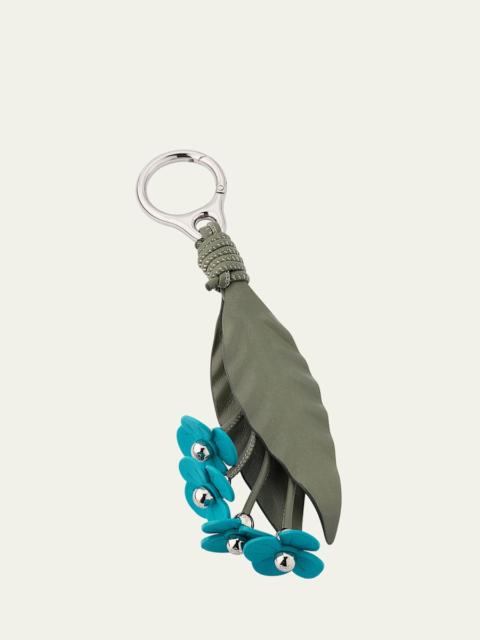 Strawberry Flower Bag Charm in Calfskin Leather