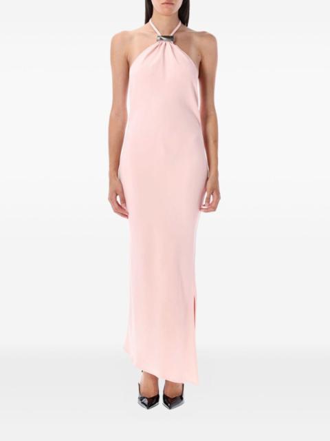halter-neck clasp maxi dress