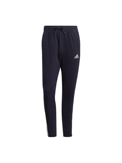 adidas Casual Sports Side Stripe Elastic Waistband Long Pants Blue GK8997