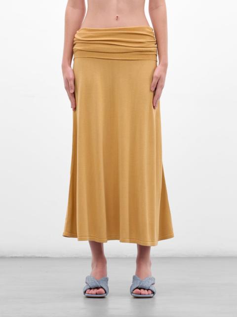 Rylin Saffron Draped Silk Skirt