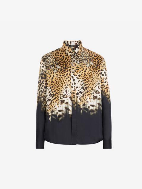 Leopard-Print Silk Shirt