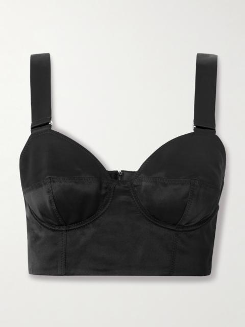 Silk-satin Bustier Top