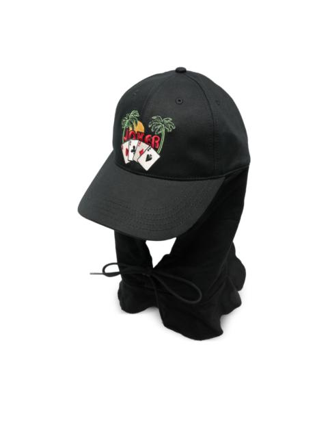 embroidered hooded cap