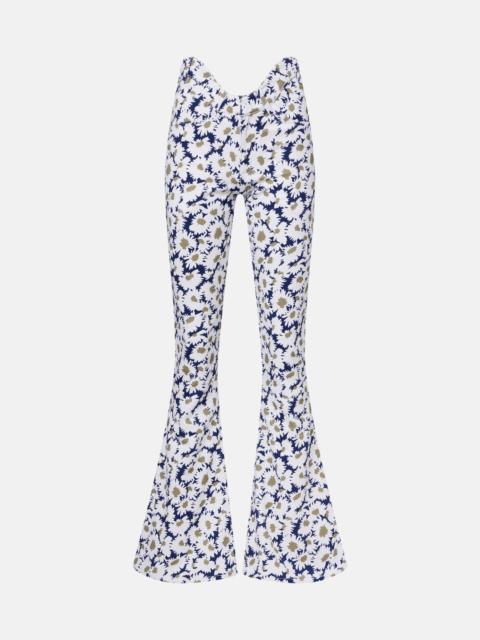 Floral flared jeans