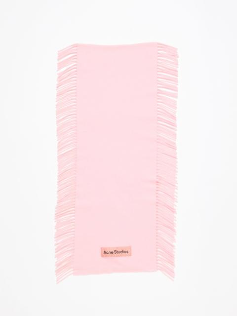 Fringe wool scarf - Pink