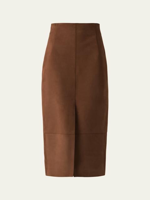 Suede Midi Pencil Skirt