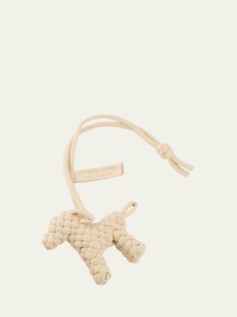 Intreccio Nappa Leather Dog Charm