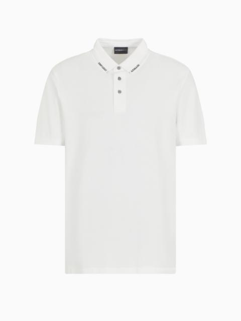 JERSEY POLO SHIRT WITH LOGO COLLAR
