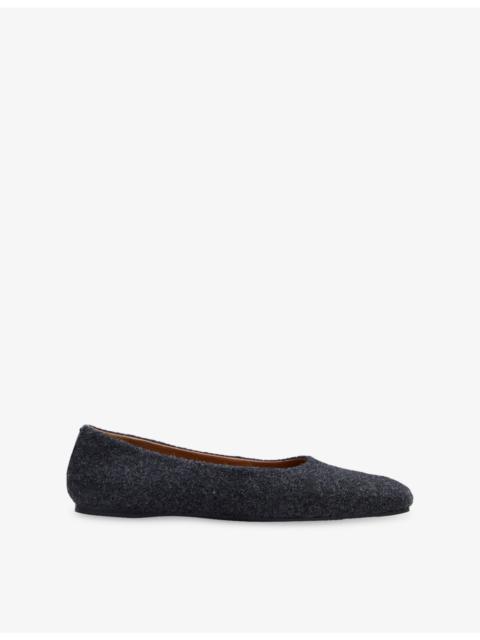 Textured Flannel Ballet Flats