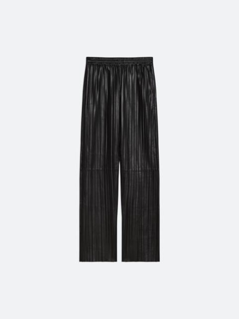 PLEATED LEATHER CAR TROUSER