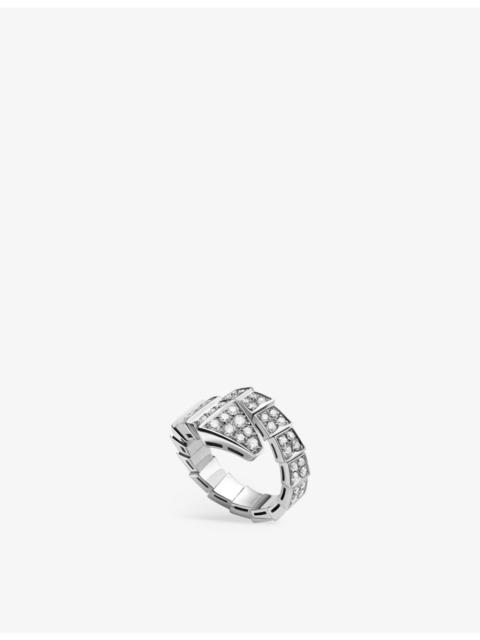Serpenti 18kt white-gold and diamond ring