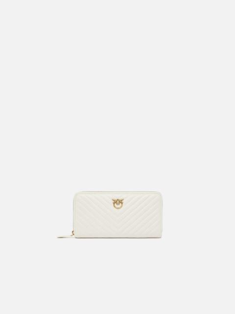 ZIP-AROUND WALLET IN CHEVRON-PATTERNED NAPPA LEATHER
