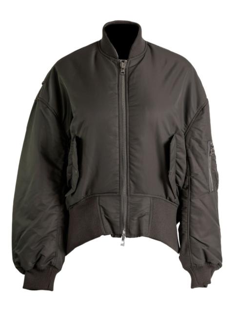zip-fastening bomber jacket