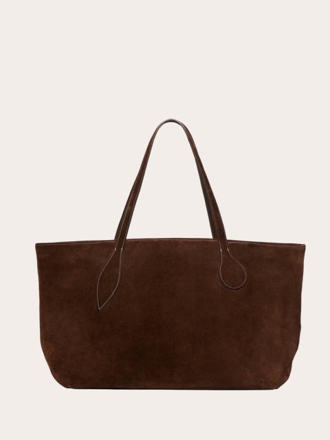 MEGA SPROUT TOTE DARK BROWN SUEDE