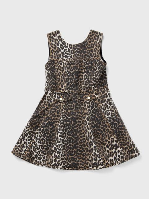 Print Denim Flounce Mini Dress