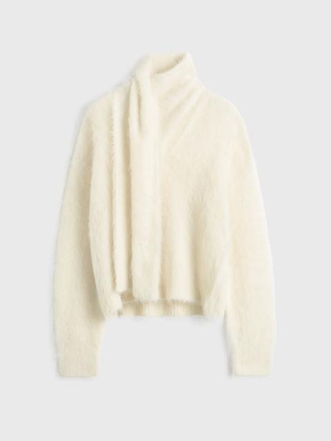 Draped-scarf knit ivory
