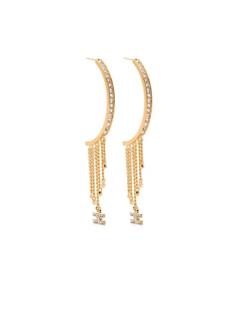 crystal-embellished half hoop earrings