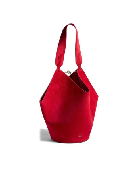 open-top leather tote bag