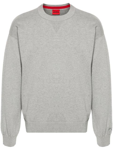 logo-embroidered cotton jumper