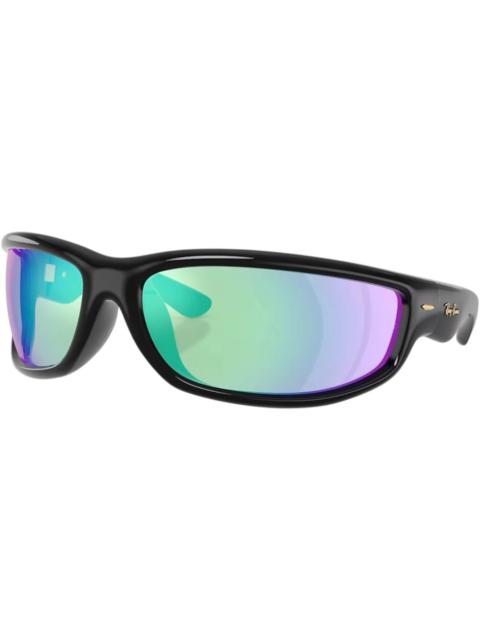 Ray-Ban x A$AP Ultra Wrap 003 Next Generation Collection Sunglasses Polished Black Light Grey Mirror