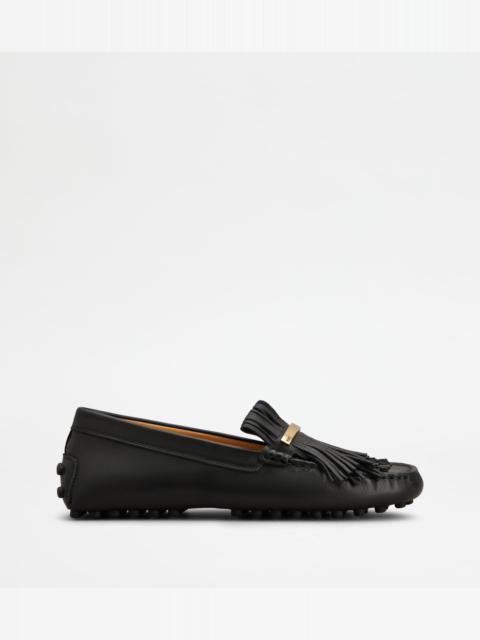 GOMMINO DRIVING SHOES IN LEATHER - BLACK
