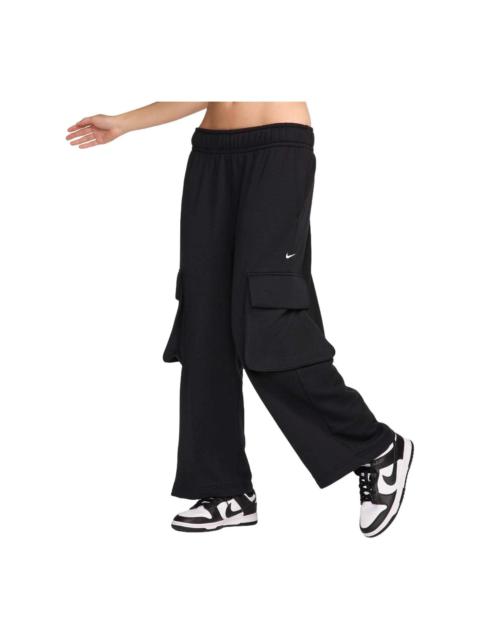 (WMNS) Nike Sportswear Low Rise Oversized French Terry Pants Asia Sizing 'Black' FV7513-010