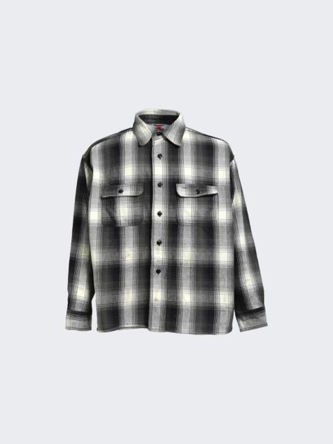 X Berberjin Plaid Flannel Shirt Grey