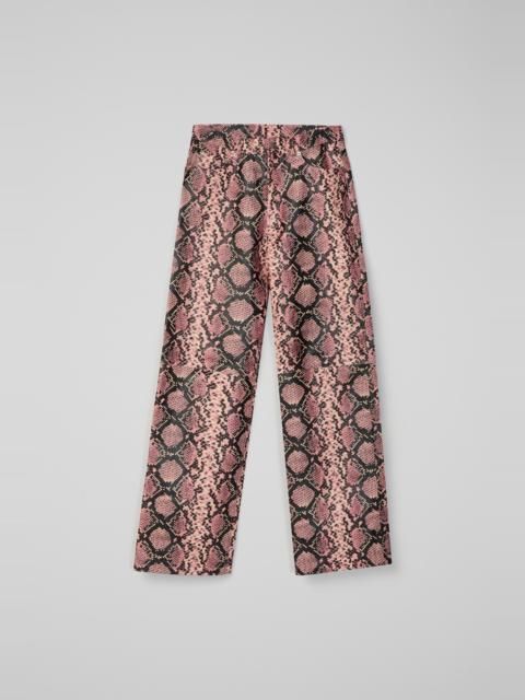Pink Snake Leather Trousers