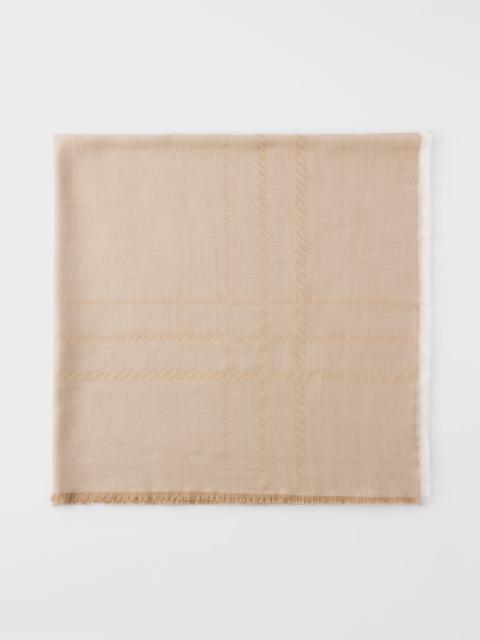 Wool and silk square maxi scarf