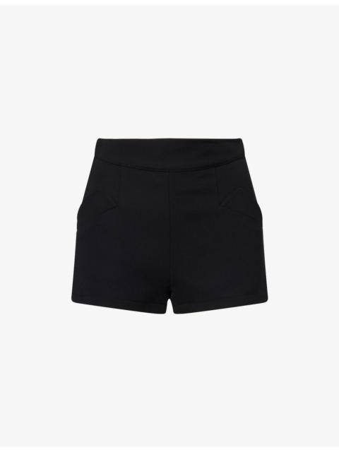 Darted High-Rise Woven Shorts