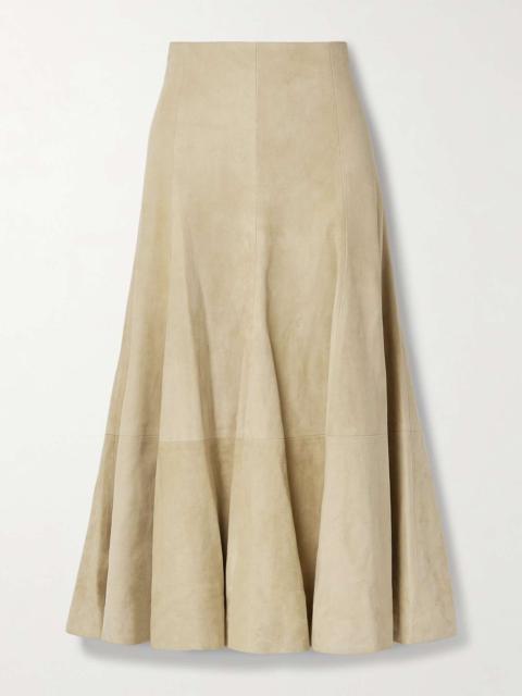 Lenno suede midi skirt Beige