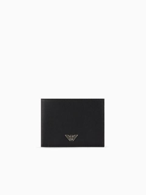 ASV REGENERATED SAFFIANO LEATHER COIN-POCKET WALLET WITH EAGLE PLATE