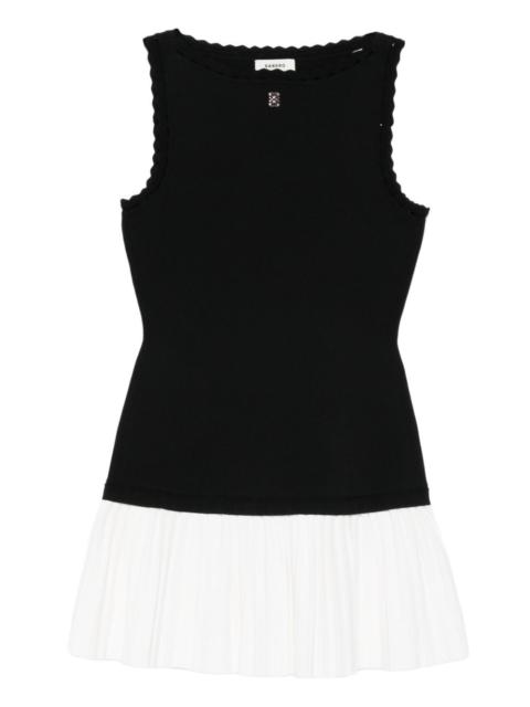 ruffled pleated midi dress