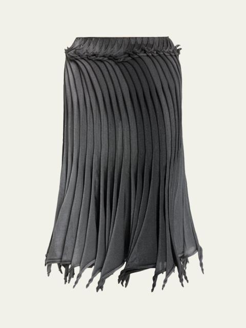 Sculptural Pleated Midi Skirt