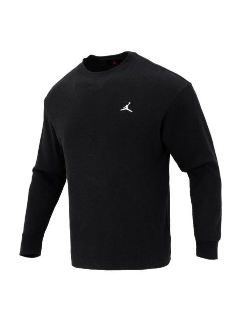 Air Jordan Essential Waffle Knit Long Sleeve Top Asia Sizing 'Black' FD7462-010