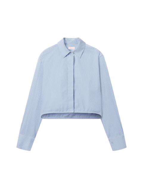 Maude Cropped Cotton Stripe Shirt