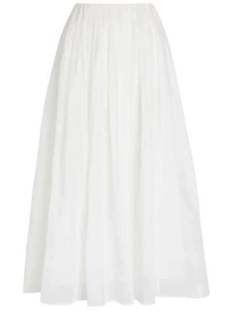 Brunello Cucinelli Gathered Cotton Midi Skirt