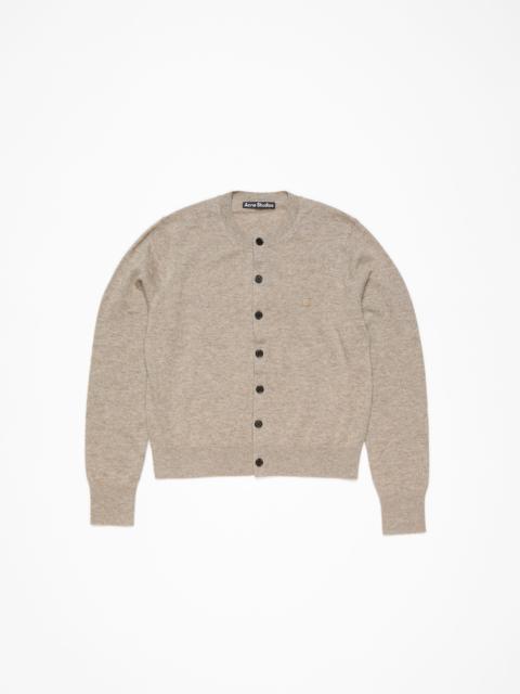 Fitted cardigan - yak wool - Greige melange