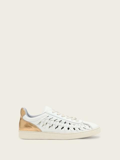 VELMA LEATHER WOVEN TRAINERS