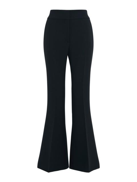 Marsh Flare Cropped Pant in Black Wool Crepe