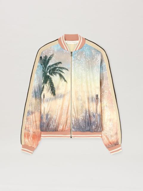 Sunrise palm sequins bomber