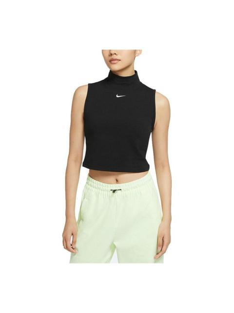 (WMNS) Nike Sportswear Collection Essentials Embroidery Logo Knitting Waistcoat Black DD5881-010