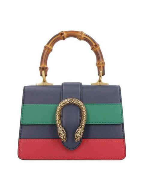 (WMNS) Gucci Dionysus Tiger Head Bamboo Stripe Leather Handbag 'Navy Blue Green Red' 523367-CWLMT-85