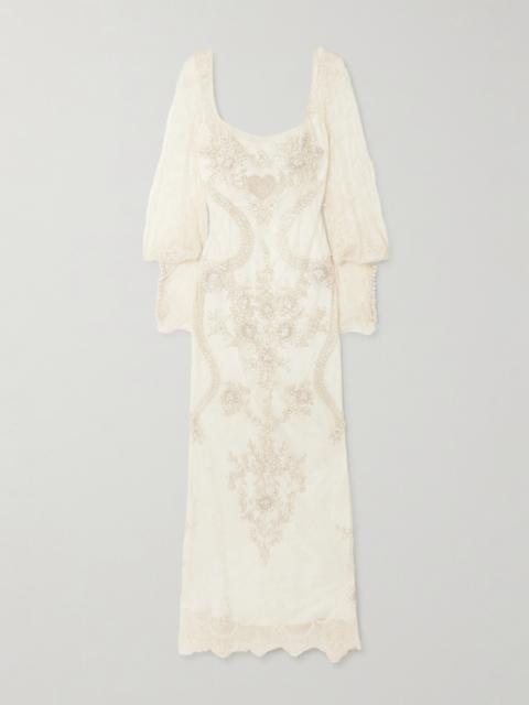 Flora Embellished Lace Gown