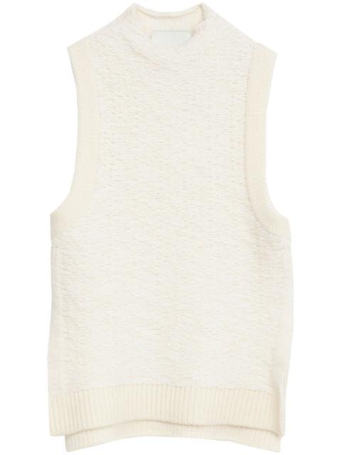 mock-neck wool top
