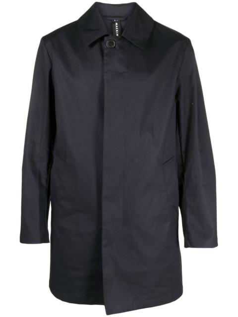 single-breasted cotton raincoat