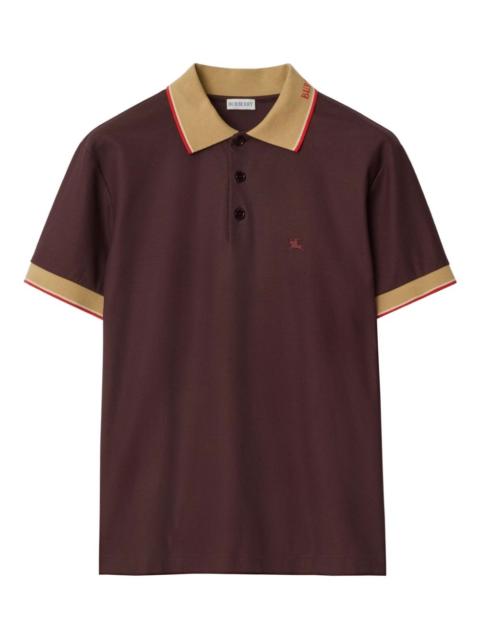 logo-collar knight-embroidered polo shirt